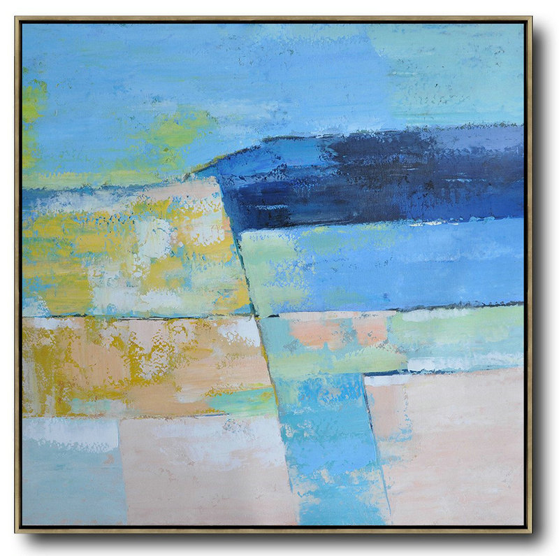 Original Artwork Extra Large Abstract Painting,Oversized Contemporary Art,Huge Abstract Canvas Art,Blue,Pink,Yellow,Grass Green.etc